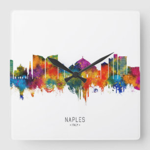 Horloge Carrée Naples Italie Skyline
