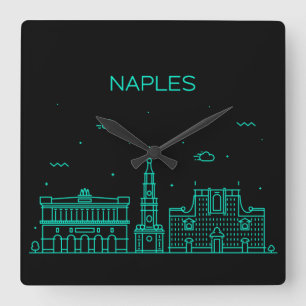 Horloge Carrée Naples skyline