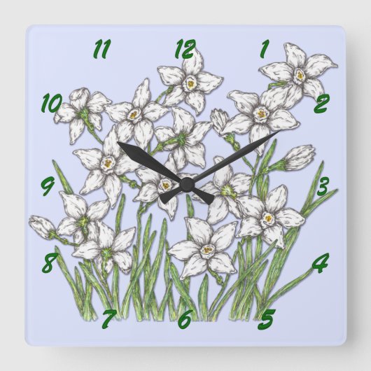 Horloge Carrée Narcisse (Recto)
