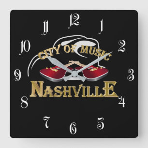 Horloge Carrée Nashville. City of music