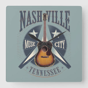 Horloge Carrée Nashville, TN - Music City USA