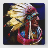 Horloge Carrée Native American Wall Clock (Recto)