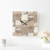 Horloge Carrée Natural Boho Wall Clock (Maison)