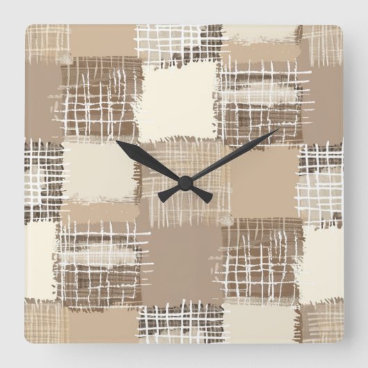 Horloge Carrée Natural Boho Wall Clock (Recto)
