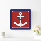 Horloge Carrée Nautical Anchor (Maison)