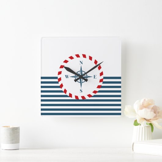 Horloge Carrée Nautical design (Maison)