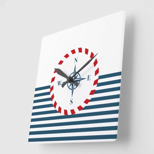 Horloge Carrée Nautical design (Angle)