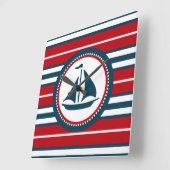 Horloge Carrée Nautical design (Angle)