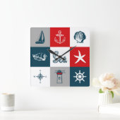 Horloge Carrée Nautical themed design (Maison)