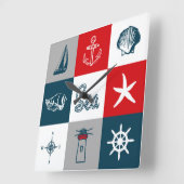 Horloge Carrée Nautical themed design (Angle)