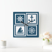 Horloge Carrée Nautical themed design (Maison)