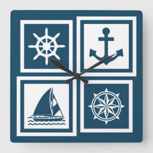 Horloge Carrée Nautical themed design