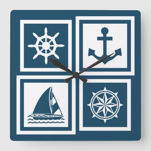 Horloge Carrée Nautical themed design (Recto)