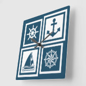 Horloge Carrée Nautical themed design (Angle)