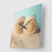 Horloge Carrée Nautilus Shells (Angle)