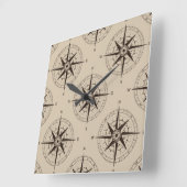 Horloge Carrée Navigation Compass (Angle)