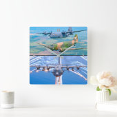 HORLOGE CARRÉE NAVIRE C-130 HERCULES (Maison)