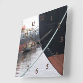 Horloge Carrée Navires (Angle)