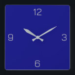 Horloge Carrée Navy Blue 000080 Color - Ajouter une option de nom<br><div class="desc">Ajoutez un nom, des initiales ou du texte, ou gardez la couleur seule. La couleur correspond à d'autres éléments du magasin en fonction du nom et du code HEX (triplet hexadécimal à six chiffres) qui s'affiche. Utilisez ce code pour mélanger, mettre en correspondance et customiser tout autre élément pour l'accompagner...</div>