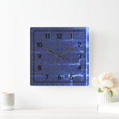 Horloge Carrée Navy blue abstract geometric pattern (Maison)