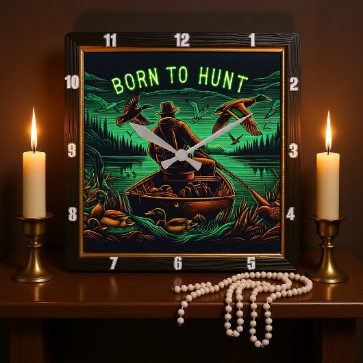 Horloge Carrée Né à Hunt Neon Hunter