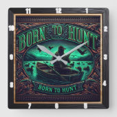 Horloge Carrée Né à la chasse (Recto)