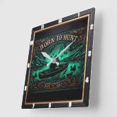 Horloge Carrée Né à la chasse eaux calmes, chasse continue (Angle)