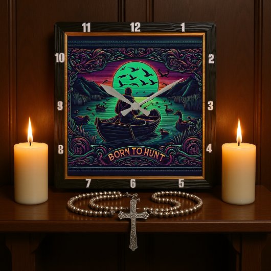 Horloge Carrée Né à la sérénité de Hunt Hunter