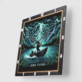 Horloge Carrée Né à Poisson foudre aquatique (Angle)