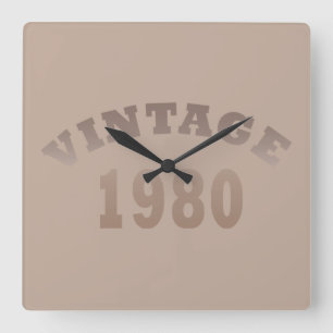 Horloge Carrée Né en 1980 élégant cadeau d'anniversaire moderne v
