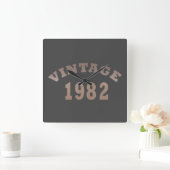 Horloge Carrée Né en 1982 anniversaire vintage (Maison)