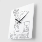 Horloge Carrée né être différent (Angle)