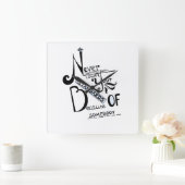 Horloge Carrée Ne jamais baisser vos normes Motivation devis (Maison)