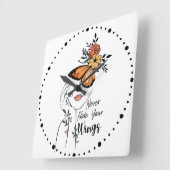 Horloge Carrée Ne jamais cacher vos ailes (Angle)