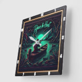 Horloge Carrée Né pour la chasse rustique (Angle)