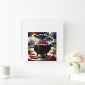 Horloge Carrée Ne vous inquiétez pas, soyez heureux poisson-griff (Maison)