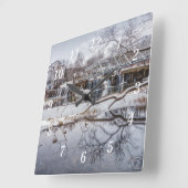 Horloge Carrée Neige À L'Horloge Mur Du Barrage Finley (Angle)