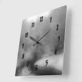 Horloge Carrée Neige Et Flux D'Hiver Nature (Angle)