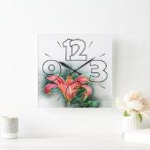 Horloge Carrée nénuphar (Maison)