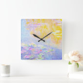 Horloge Carrée nénuphars monets abstraits 7 (Maison)