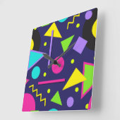 Horloge Carrée Neon Abstrait (Angle)