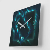 Horloge Carrée Neon flash supernova moderne (Angle)