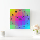 Horloge Carrée Neon Rainbow (Maison)