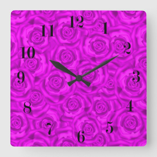 Horloge Carrée néon rose (Recto)