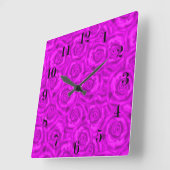 Horloge Carrée néon rose (Angle)