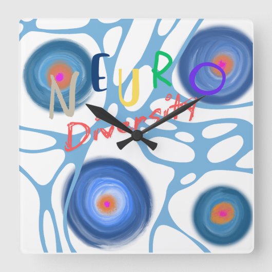 Horloge Carrée Neuro Autisme Aspergers (Recto)