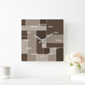 Horloge Carrée Neutres modernes de Mondrian (Maison)