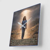 Horloge Carrée Never separated from God (Angle)