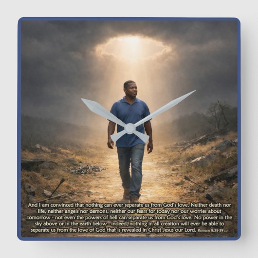 Horloge Carrée Never separated from God (Recto)