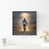 Horloge Carrée Never separated from God (Maison)